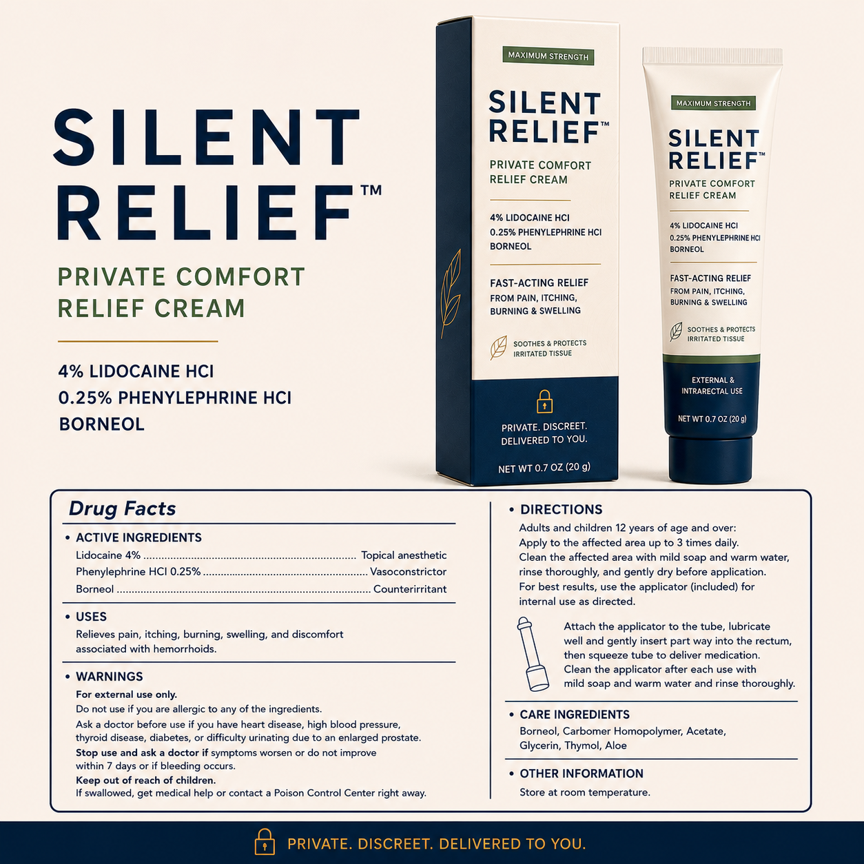 SILENT RELIEF – Hemorrhoid Relief Cream